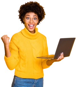 Girl with Laptop Image